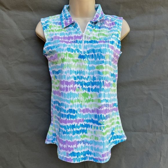 Icikuls Tops Icikuls Size S Sleeveless Blue Purple Green Collared